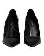 Dolce &amp; Gabbana Black Patent Leather High Heels Pumps Shoes