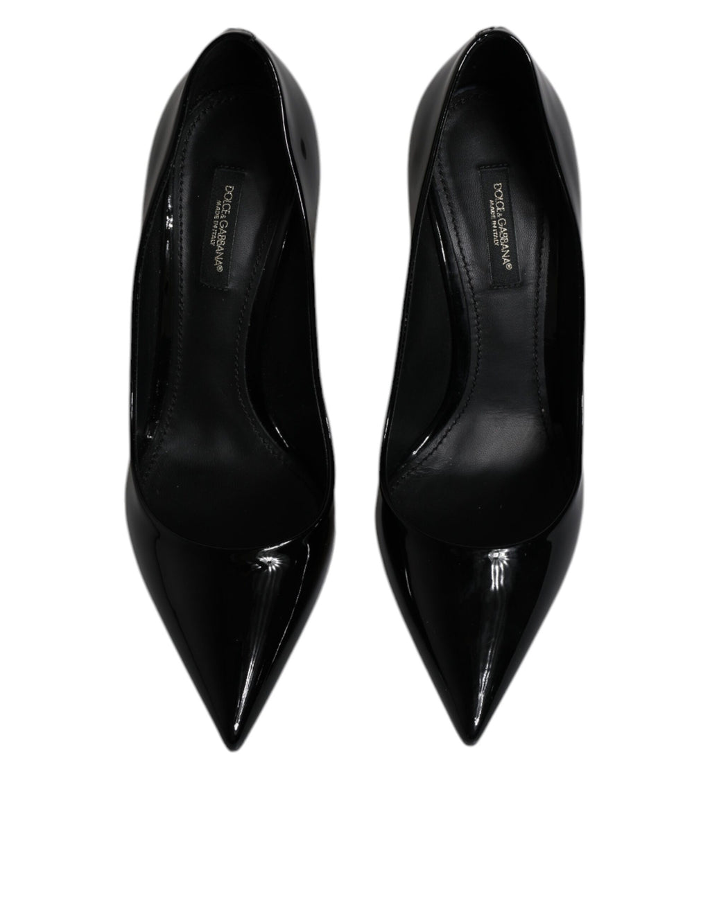 Dolce &amp; Gabbana Black Patent Leather High Heels Pumps Shoes