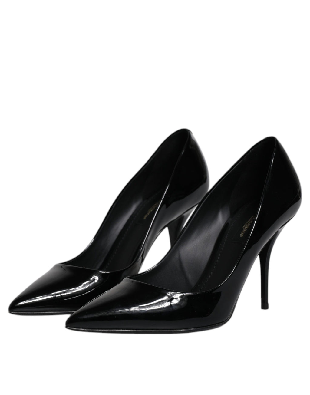 Dolce &amp; Gabbana Black Patent Leather High Heels Pumps Shoes