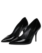 Dolce &amp; Gabbana Black Patent Leather High Heels Pumps Shoes