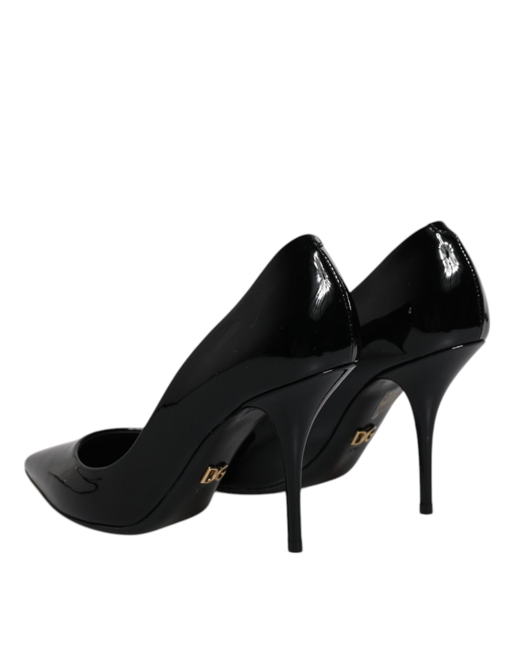 Dolce &amp; Gabbana Black Patent Leather High Heels Pumps Shoes