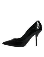 Dolce &amp; Gabbana Black Patent Leather High Heels Pumps Shoes