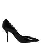 Dolce &amp; Gabbana Black Patent Leather High Heels Pumps Shoes