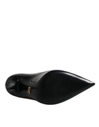 Dolce &amp; Gabbana Black Patent Leather High Heels Pumps Shoes