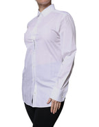 Dolce &amp; Gabbana White Cotton Collared Long Sleeves Shirt Top