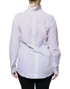 Dolce &amp; Gabbana White Cotton Collared Long Sleeves Shirt Top