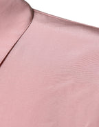 Dolce &amp; Gabbana Pink Cotton Long Sleeves Collared Blouse Top