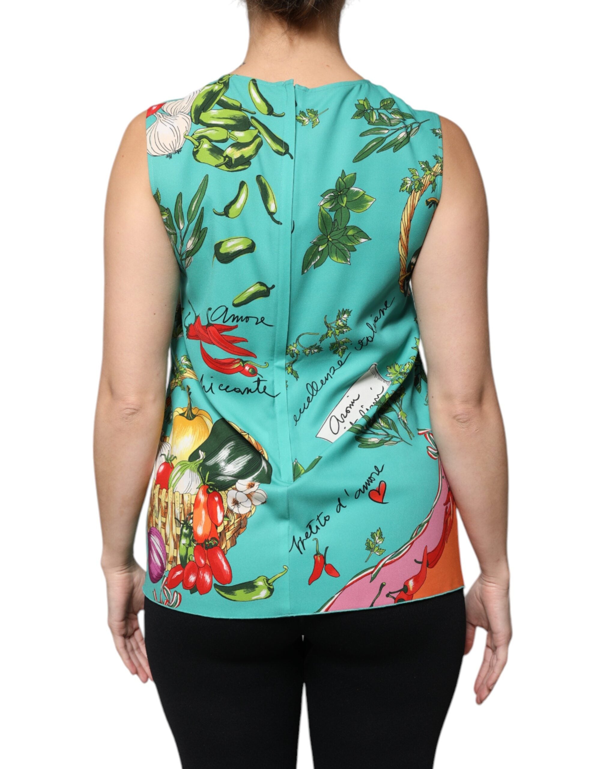 Dolce &amp; Gabbana Multicolor Vegetables Sleeveless Tank Top