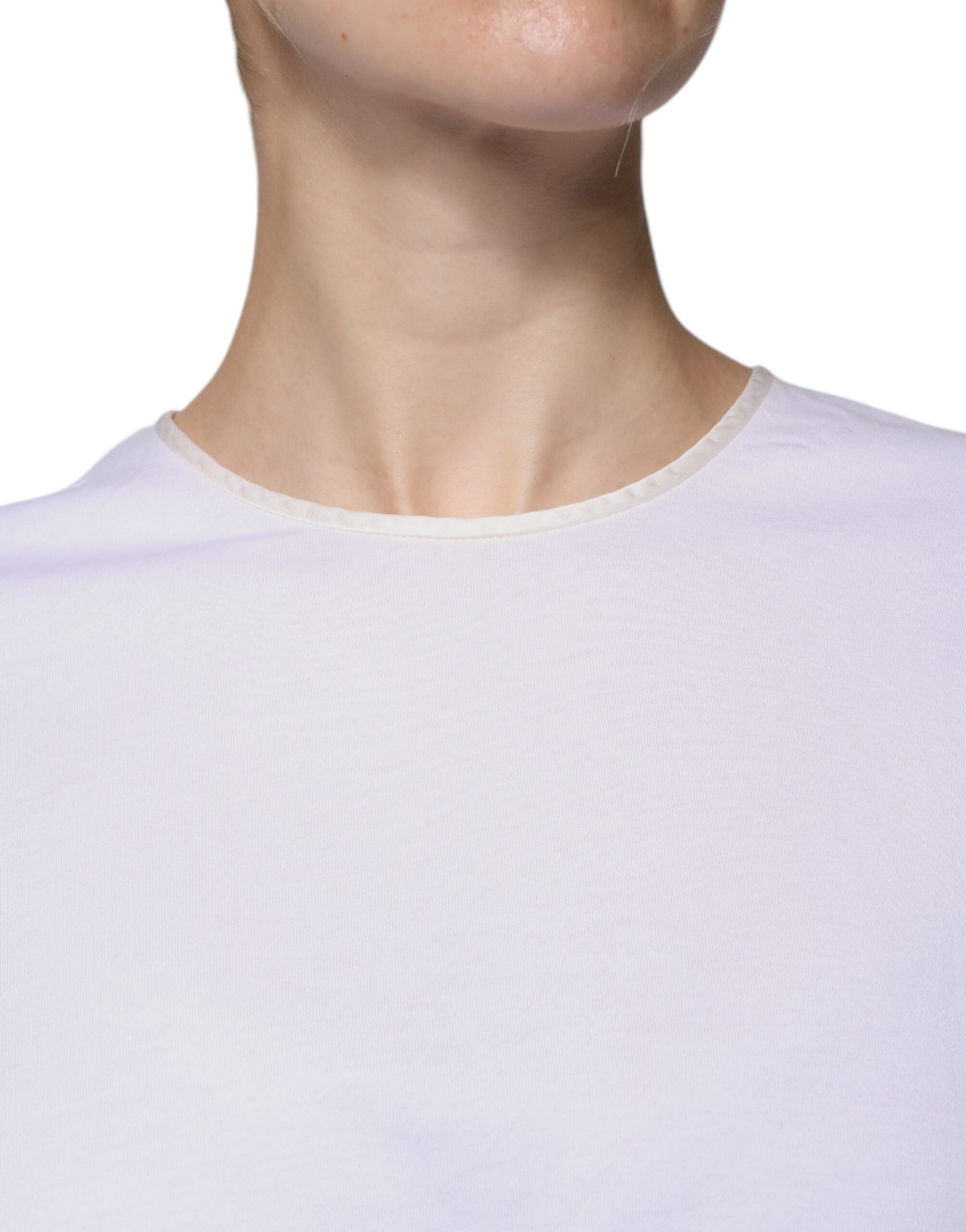 Dolce &amp; Gabbana White Cotton Silk Round Neck Wrap Blouse Top