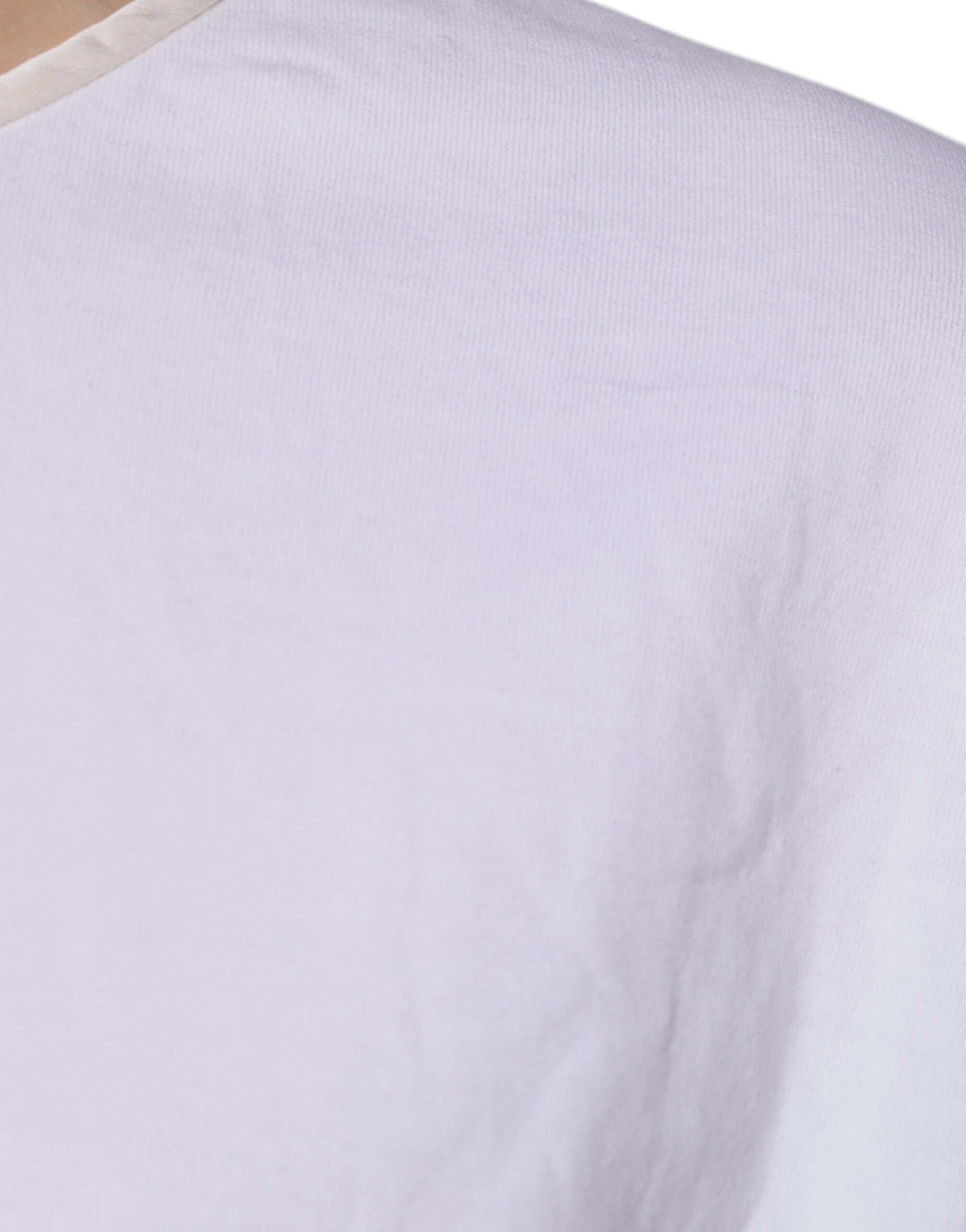 Dolce &amp; Gabbana White Cotton Silk Round Neck Wrap Blouse Top