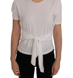 Dolce &amp; Gabbana White Cotton Silk T-Shirt
