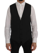Dolce &amp; Gabbana Gray Wool Stretch Vest
