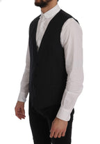 Dolce &amp; Gabbana Gray Wool Stretch Vest