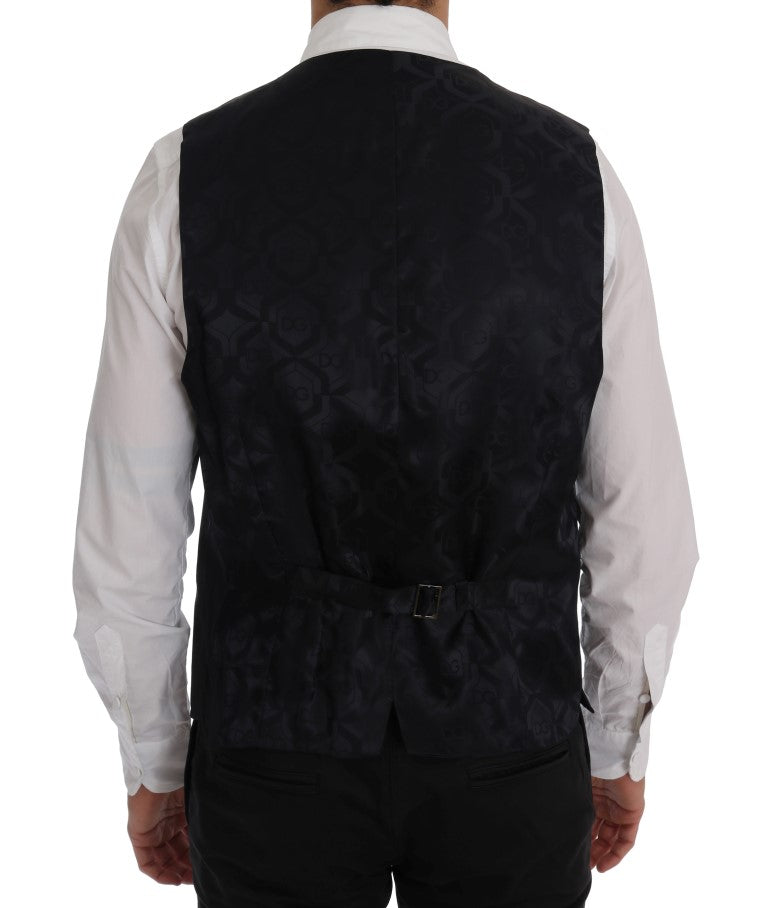 Dolce &amp; Gabbana Gray Wool Stretch Vest