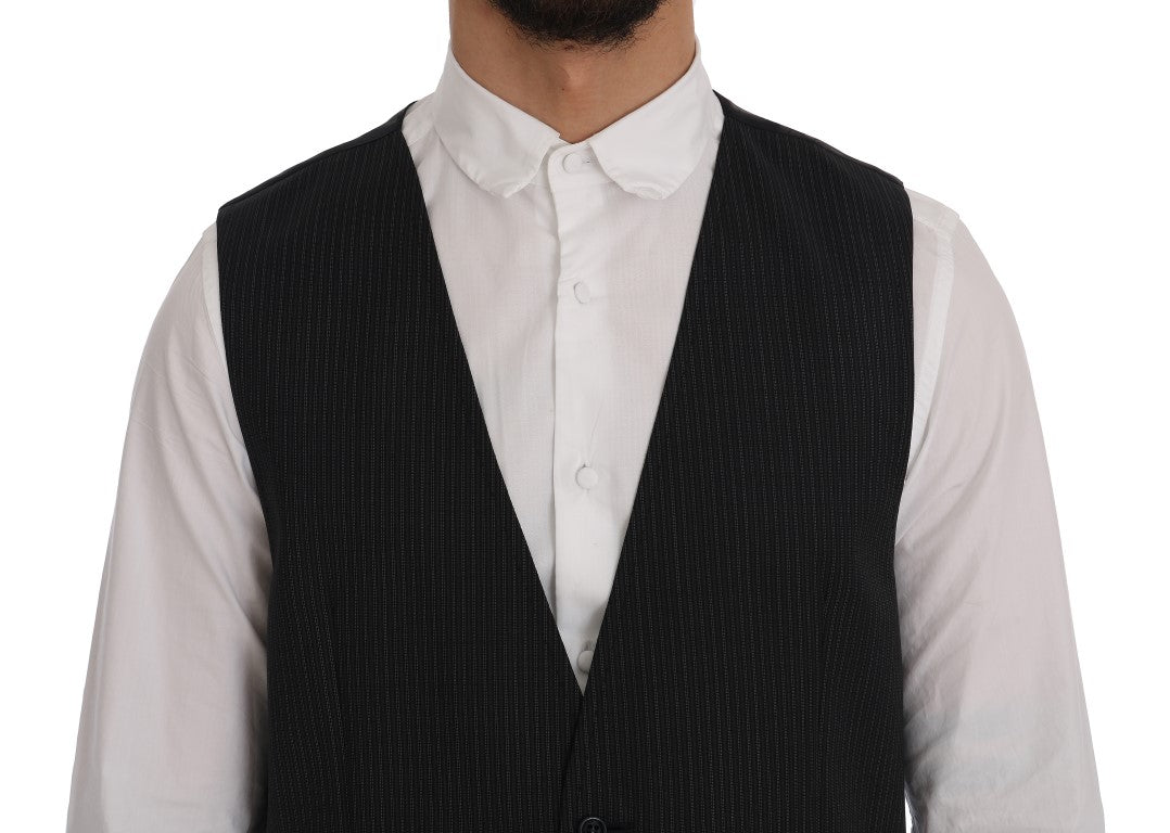 Dolce &amp; Gabbana Gray Wool Stretch Vest