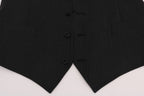 Dolce &amp; Gabbana Gray Wool Stretch Vest