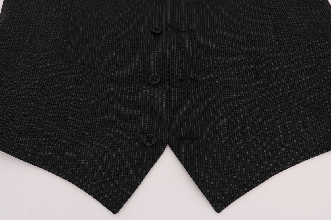 Dolce &amp; Gabbana Gray Wool Stretch Vest