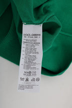 Dolce &amp; Gabbana Green Silk Crystal Banana Sweater
