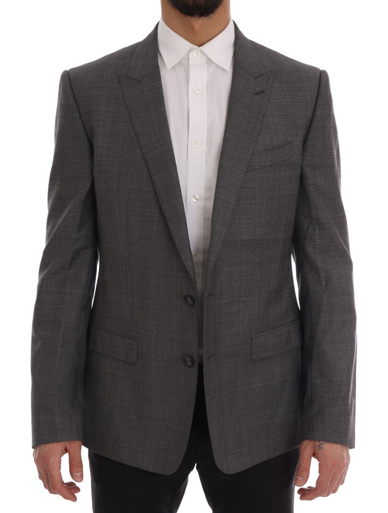 Dolce &amp; Gabbana Gray Wool MARTINI Slim Blazer