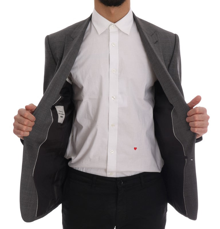Dolce &amp; Gabbana Gray Wool MARTINI Slim Blazer