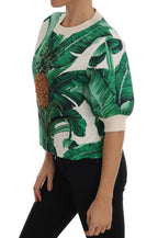 Dolce &amp; Gabbana Pineapple Banana Sequins Crewneck Sweater
