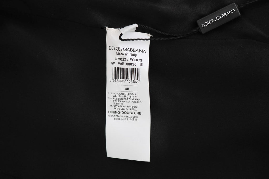 Dolce &amp; Gabbana Gray Wool Patterned Slim Vest