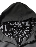 Dolce &amp; Gabbana Gray Polyester Hooded Men Full Zip Jacket