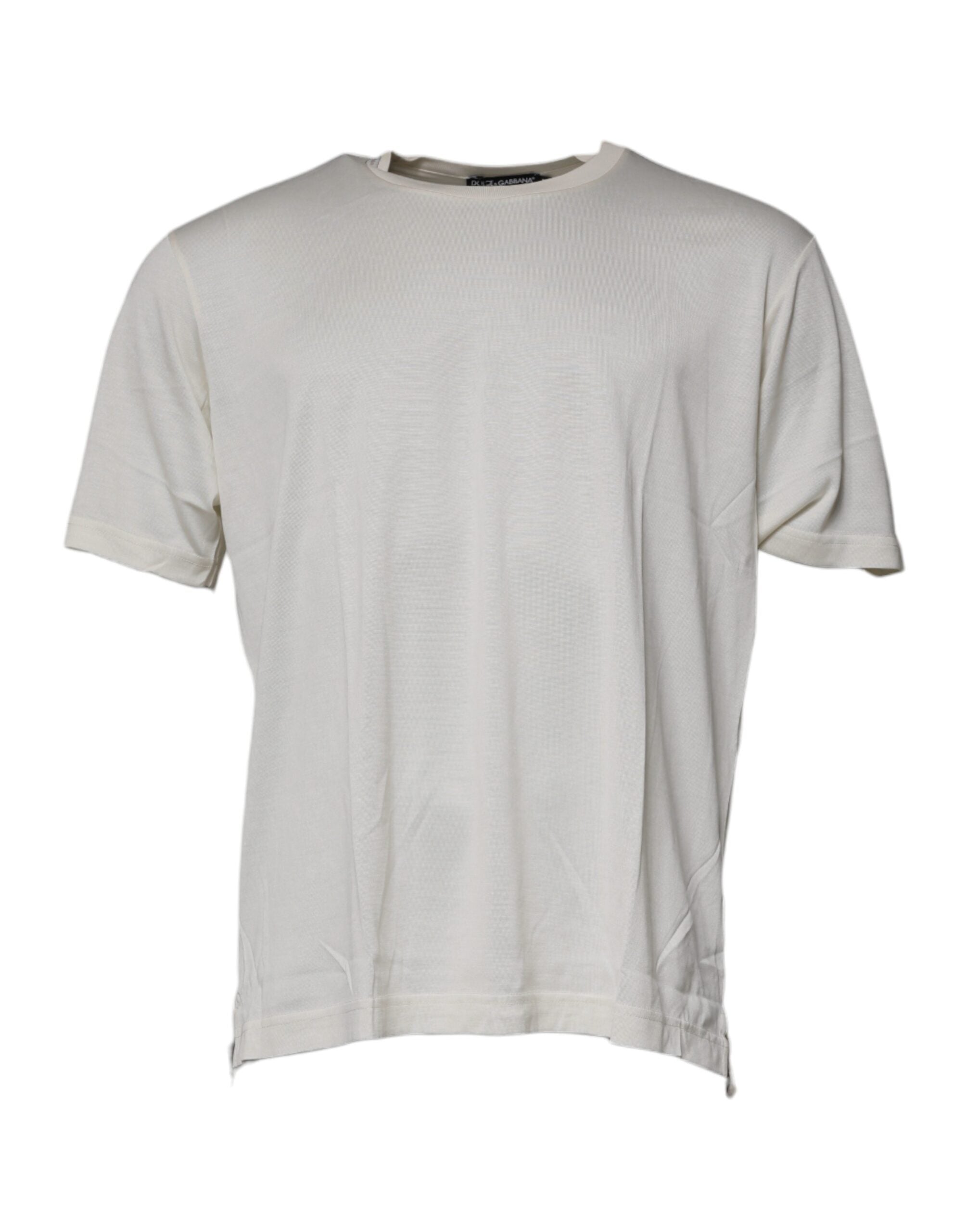 Dolce &amp; Gabbana Off White Crew Neck Short Sleeve T-shirt