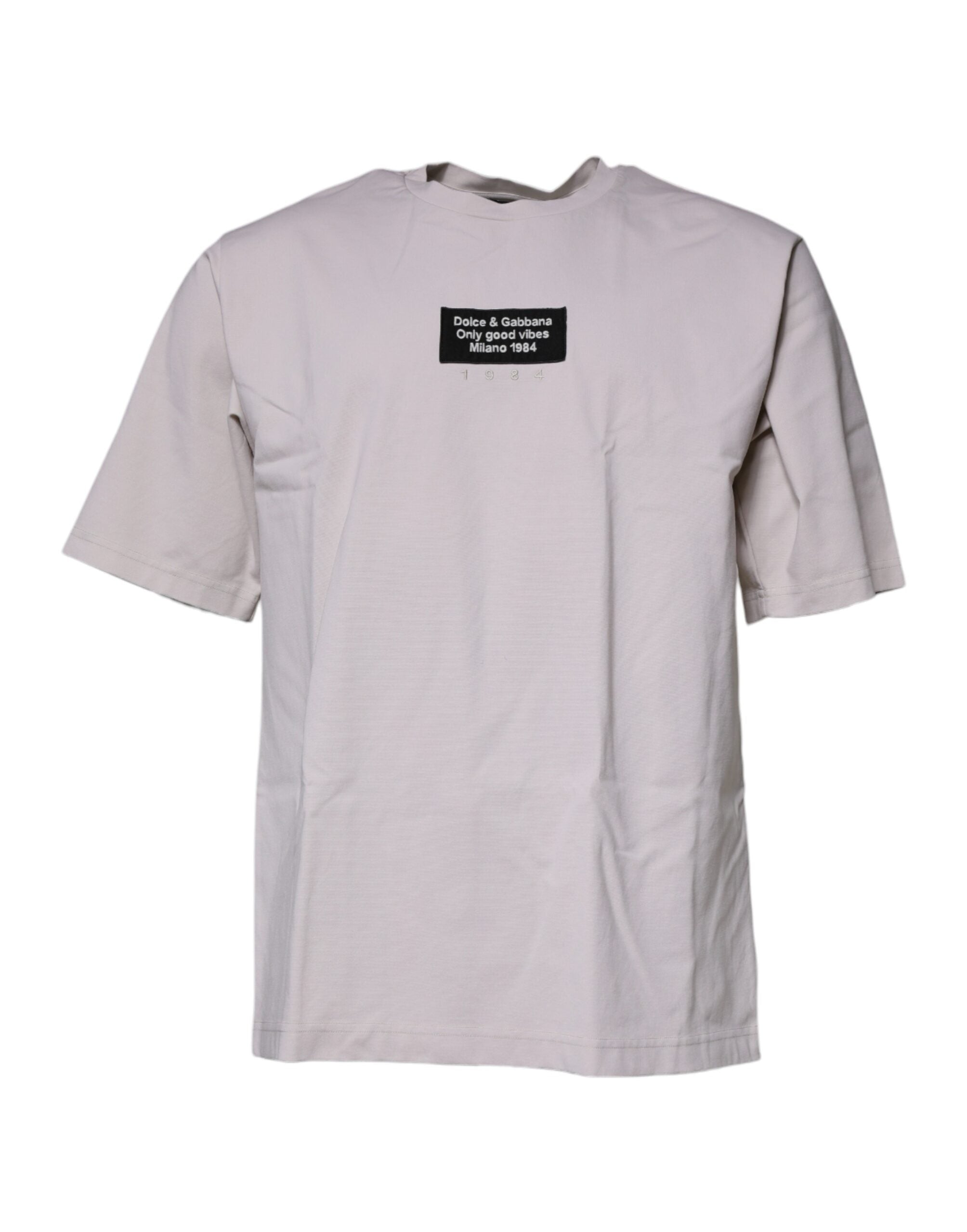 Dolce &amp; Gabbana Beige DG Logo Crew Neck Short Sleeves T-shirt