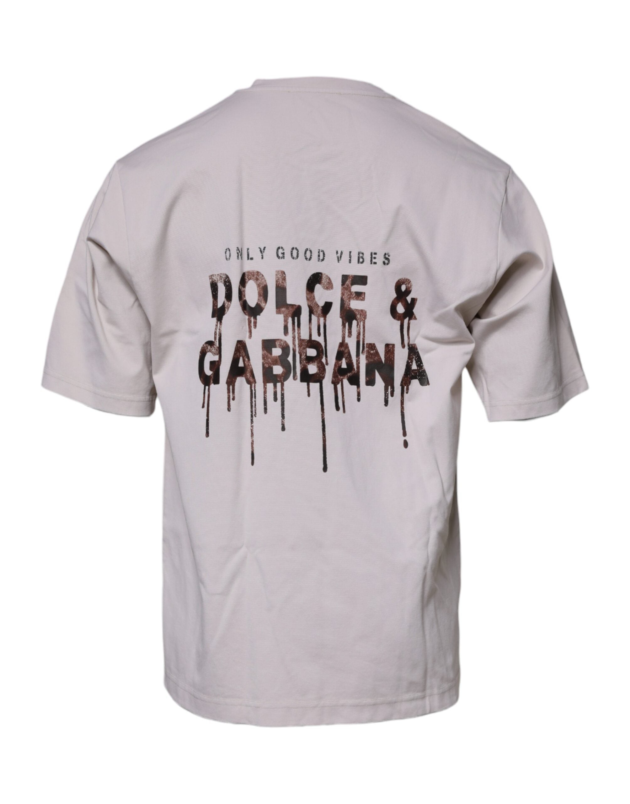 Dolce &amp; Gabbana Beige DG Logo Crew Neck Short Sleeves T-shirt