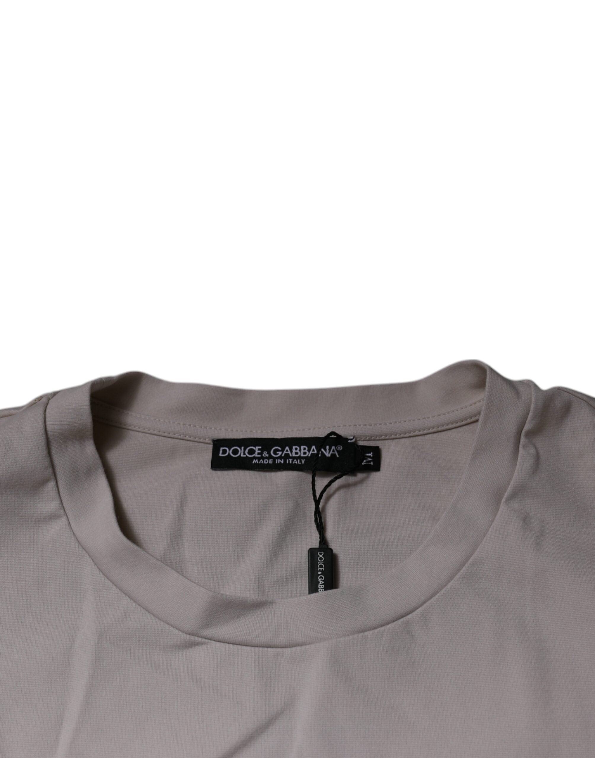 Dolce &amp; Gabbana Beige DG Logo Crew Neck Short Sleeves T-shirt