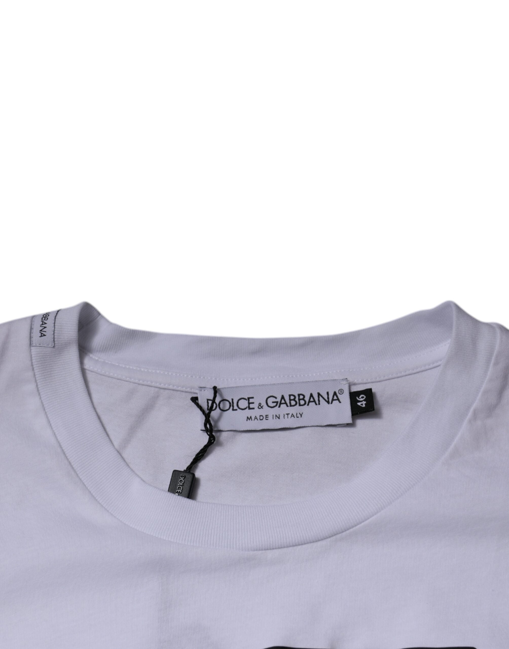 Dolce &amp; Gabbana White DG Logo Cotton Crew Neck T-shirt