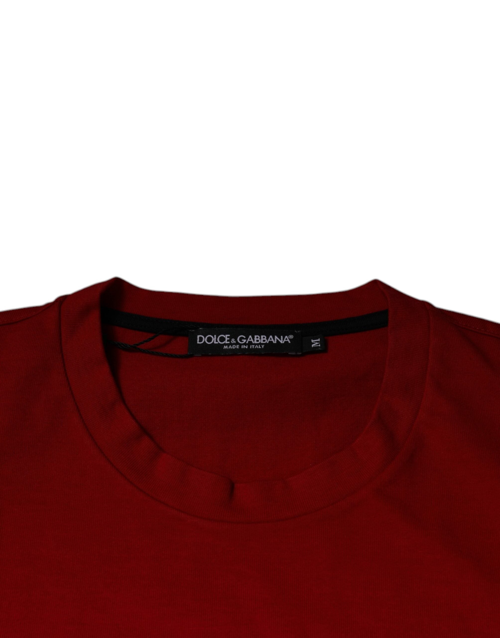 Dolce &amp; Gabbana Red DG Eye Cotton Crew Neck T-shirt