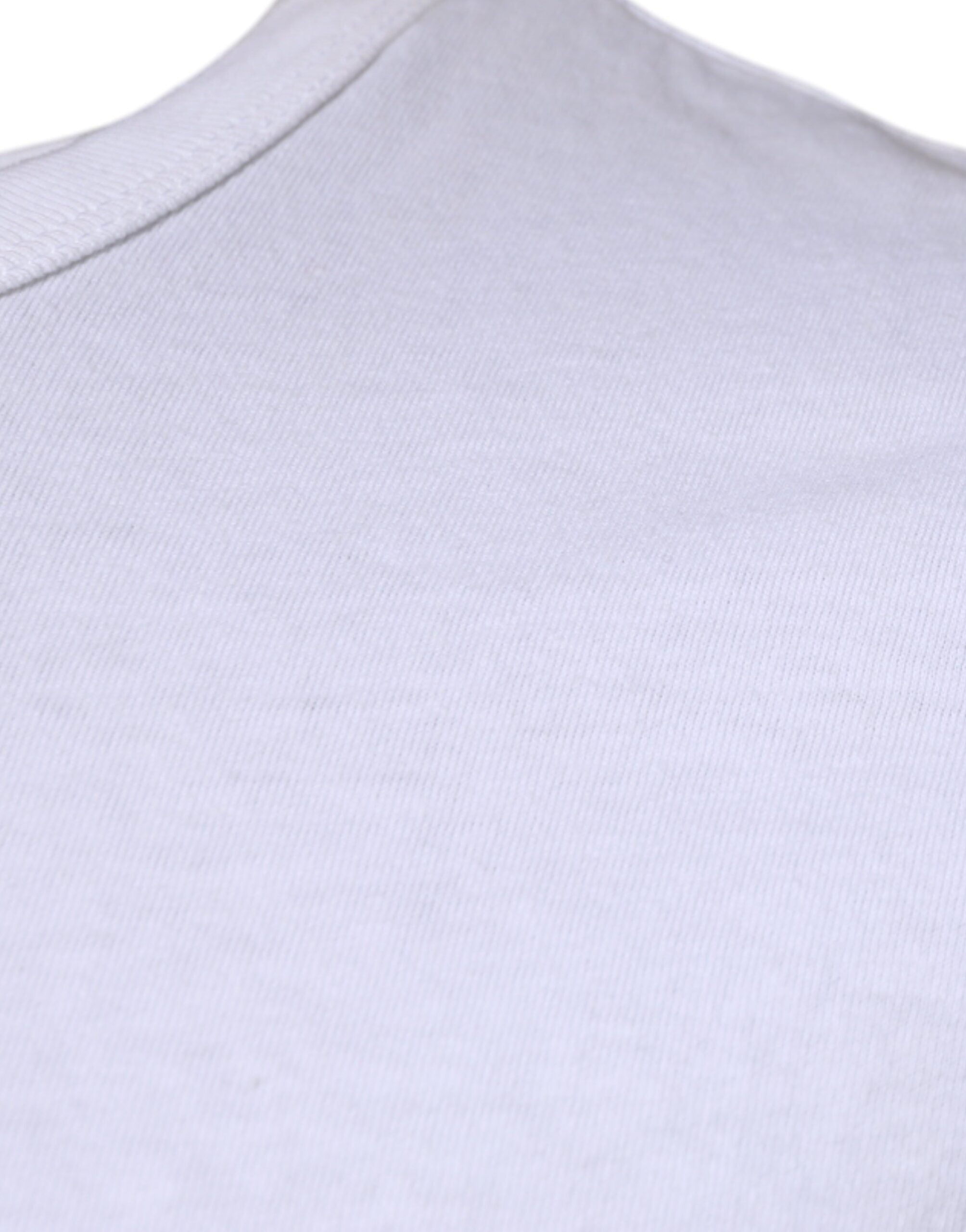 Dolce &amp; Gabbana White Stripes Crew Neck Short Sleeves T-shirt
