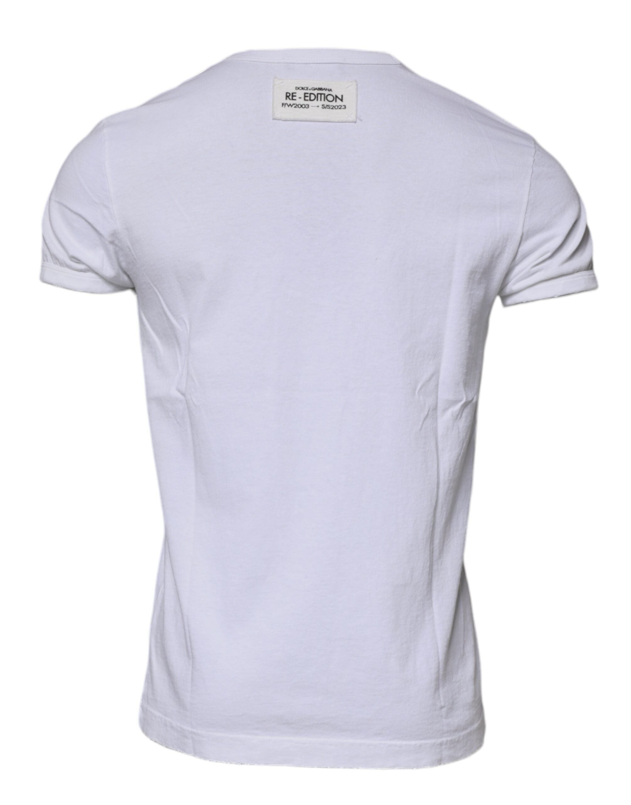 Dolce &amp; Gabbana White Stripes Crew Neck Short Sleeves T-shirt