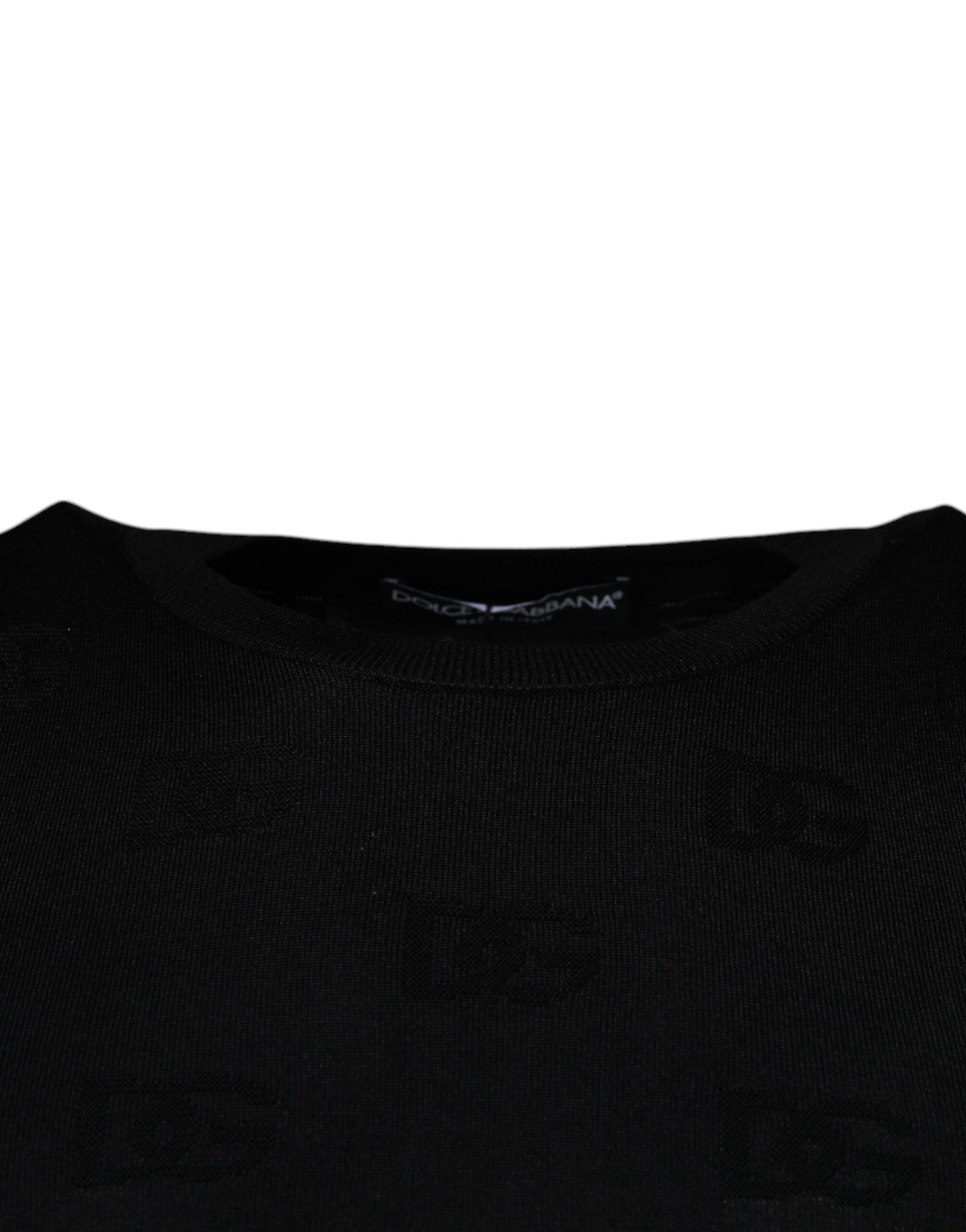 Dolce &amp; Gabbana Black Silk Round Neck Sleeveless T-shirt