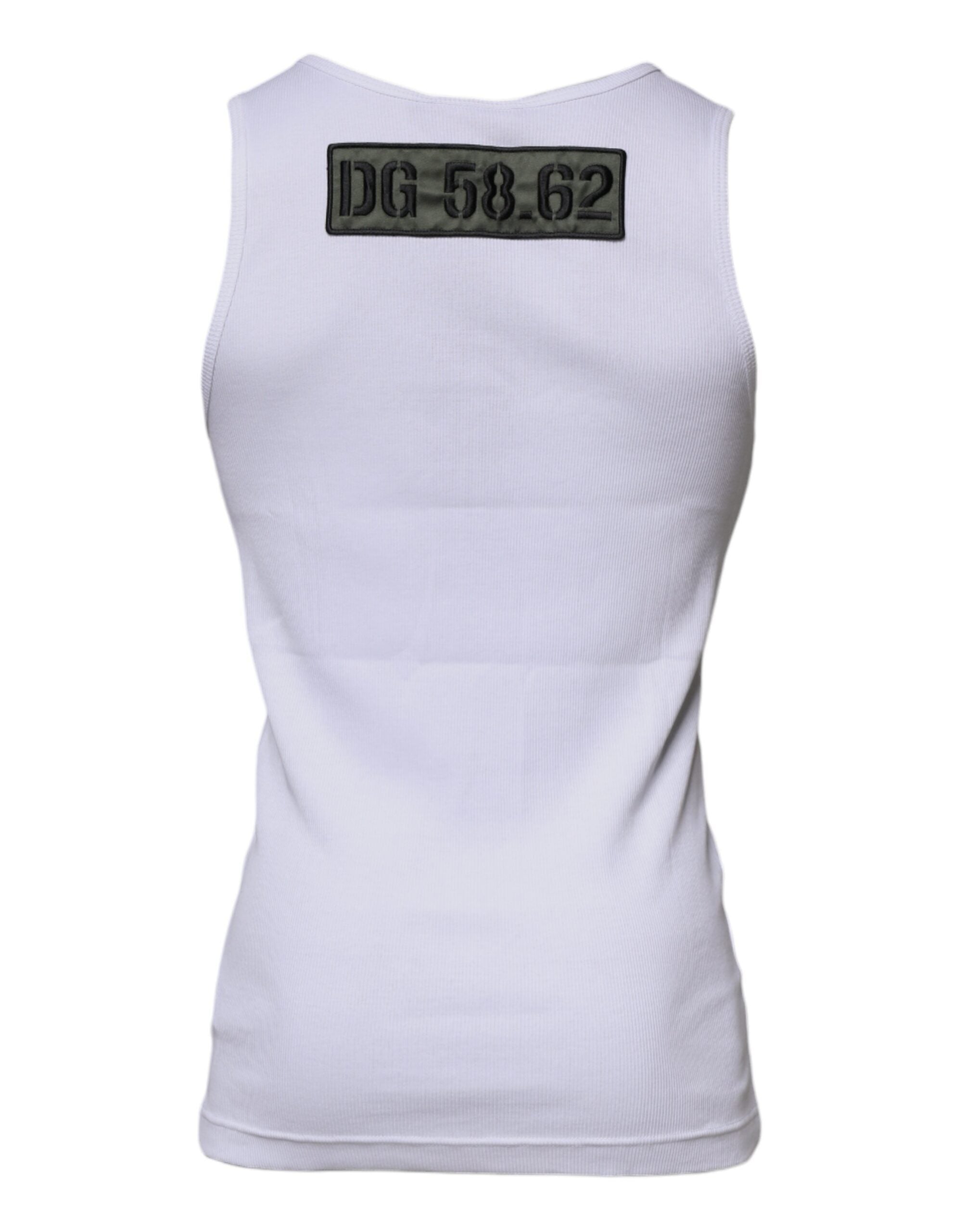 Dolce &amp; Gabbana White Cotton Round Neck Sleeveless T-shirt