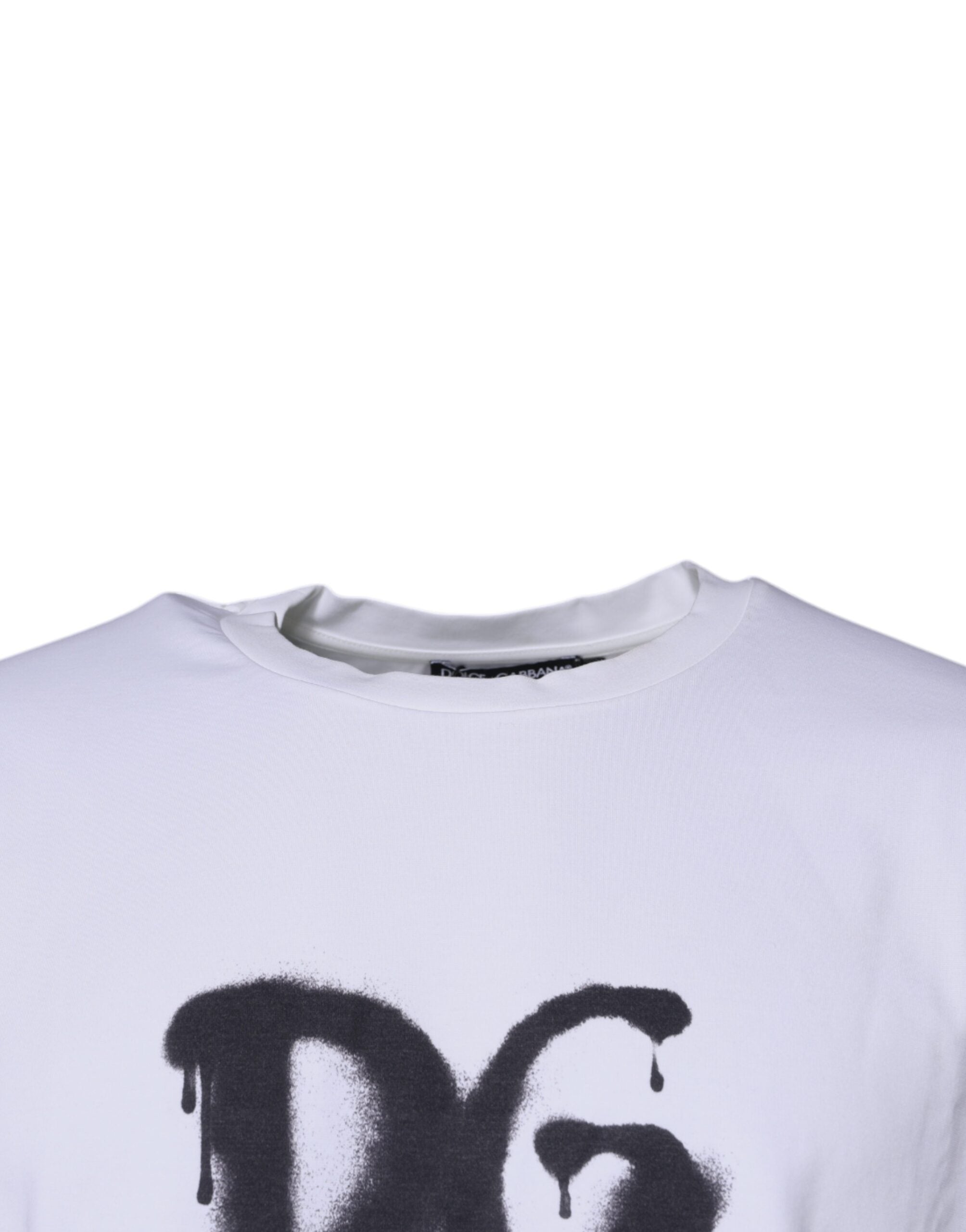 Dolce &amp; Gabbana White DG Logo Cotton Crew Neck T-shirt