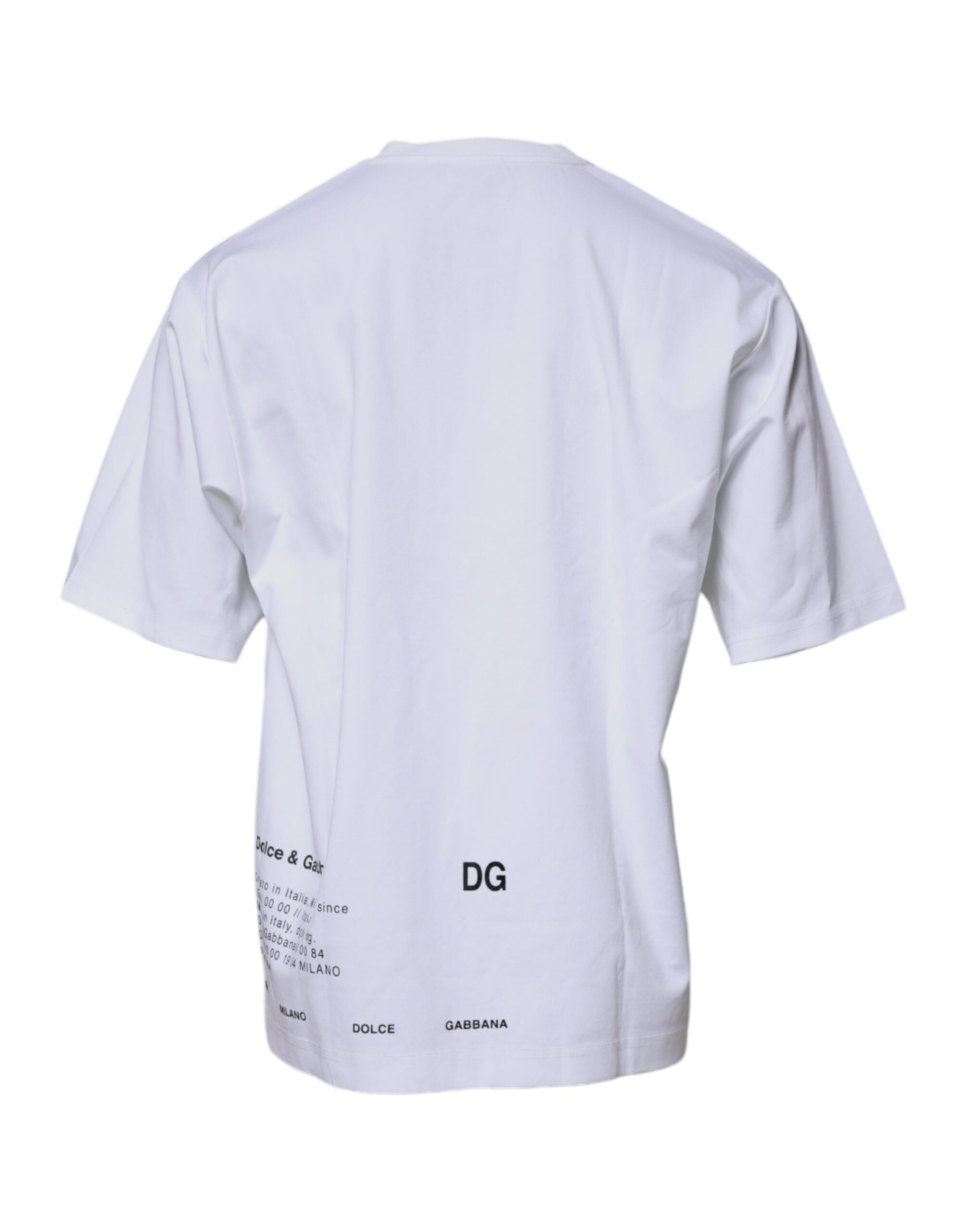 Dolce &amp; Gabbana White DG Logo Cotton Crew Neck T-shirt