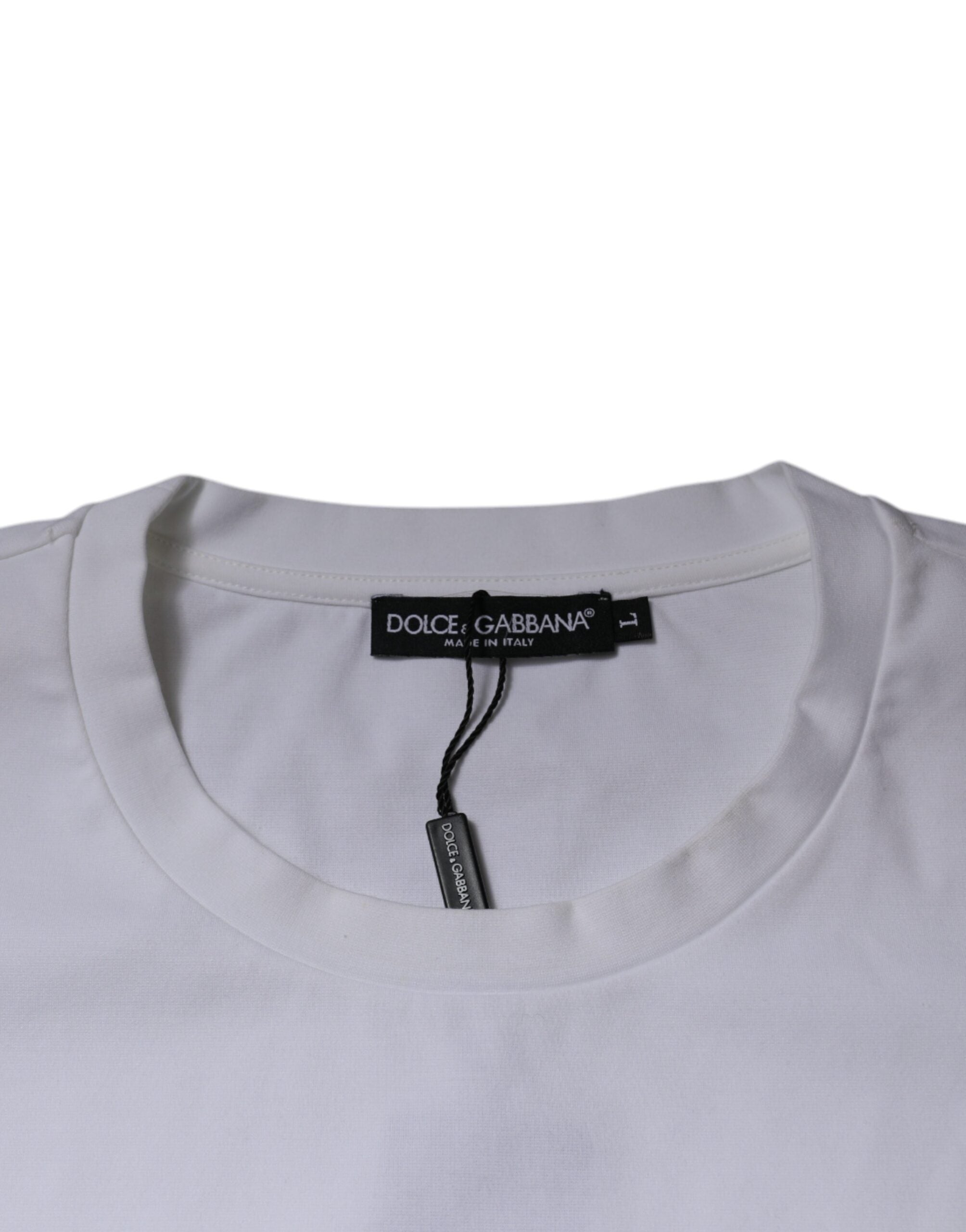 Dolce &amp; Gabbana White DG Logo Cotton Crew Neck T-shirt