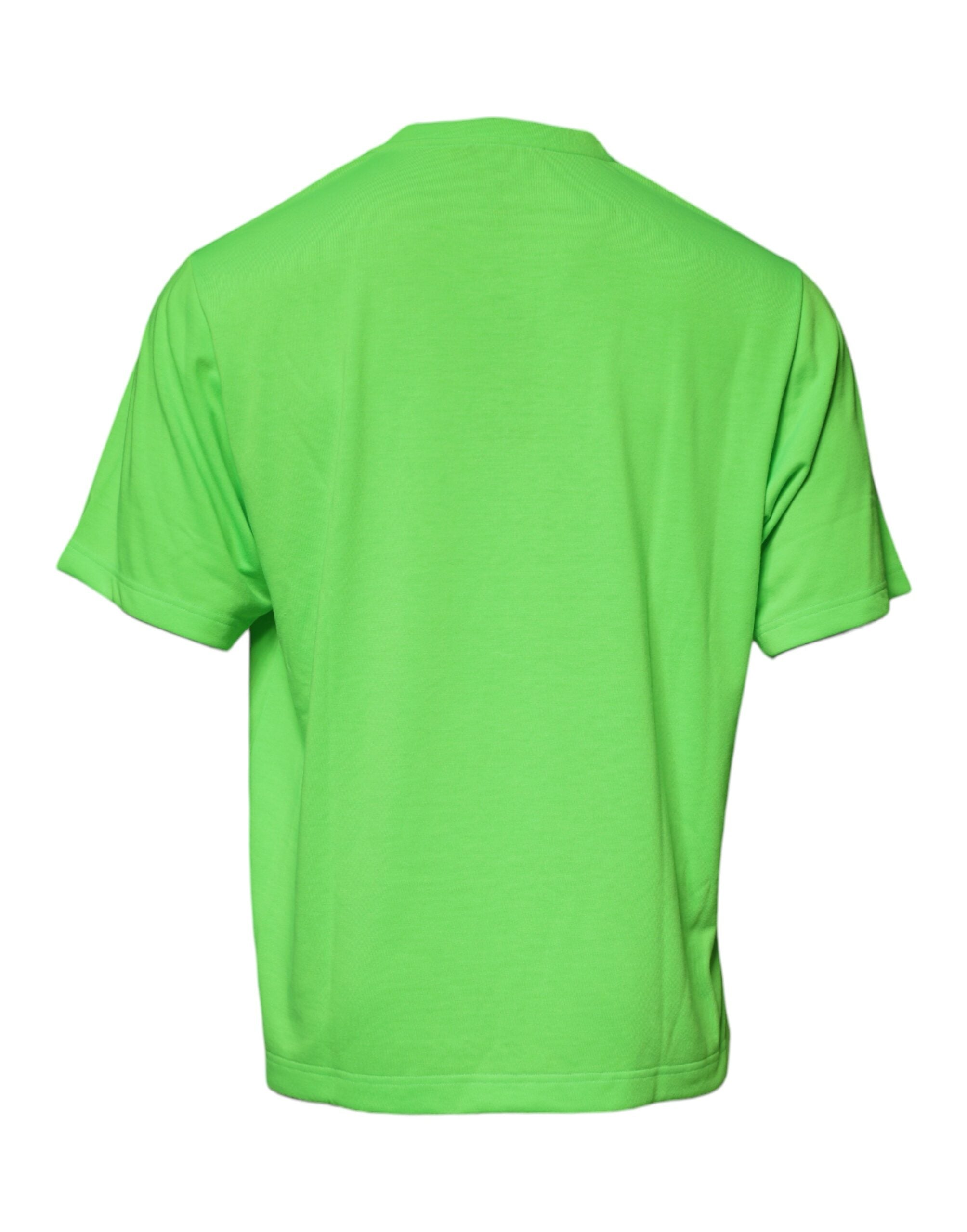 Dolce &amp; Gabbana Green DG Logo Cotton Crew Neck T-shirt
