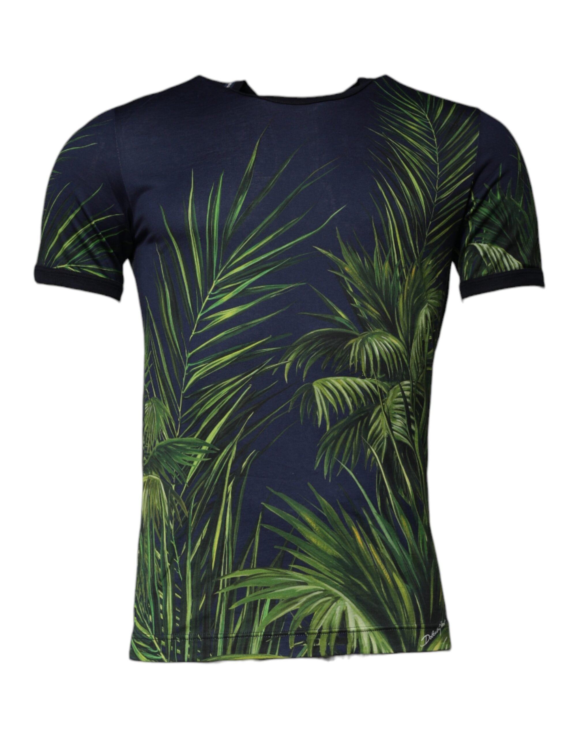 Dolce &amp; Gabbana Blue Tree Print CrewNeck Short Sleeve T-shirt