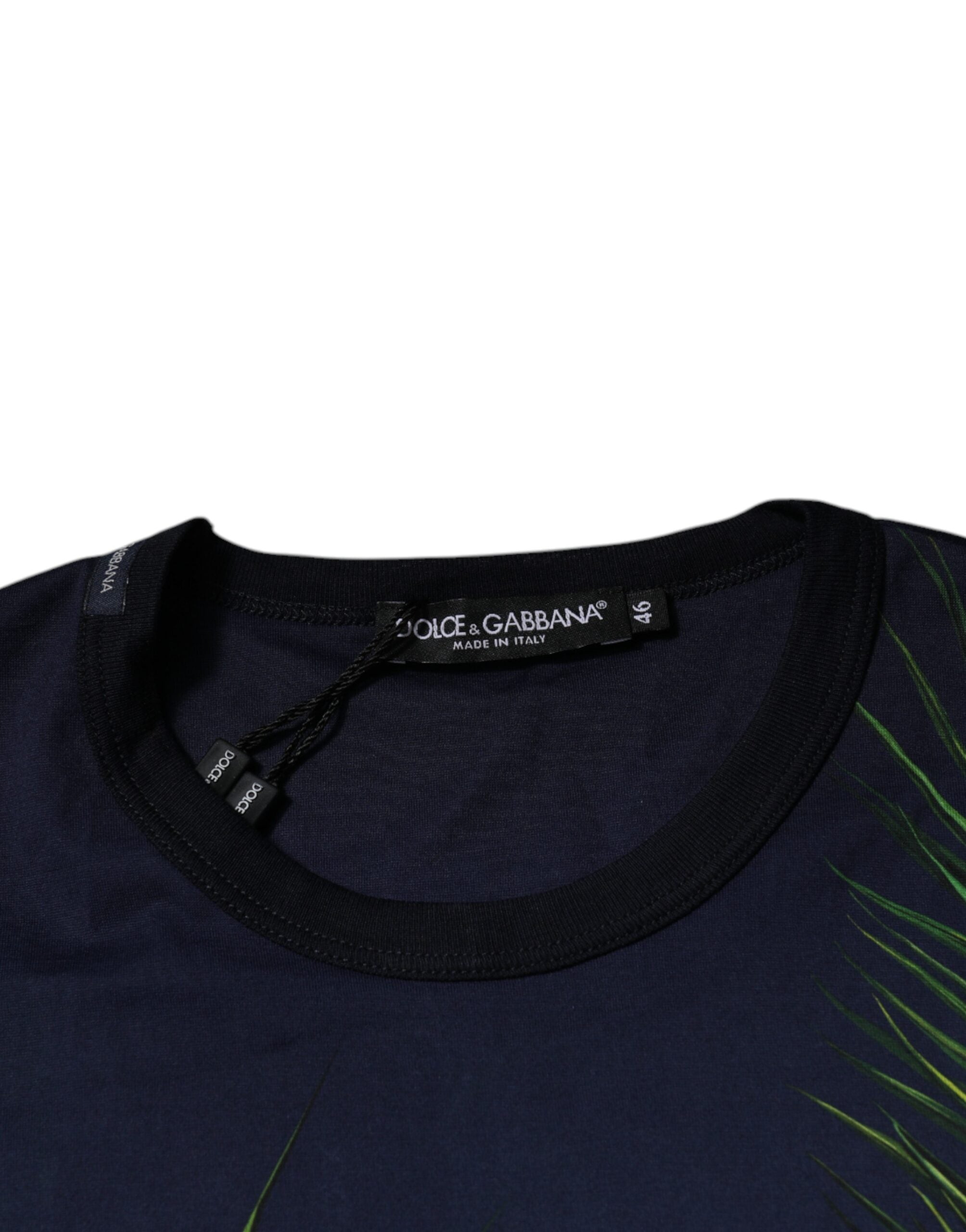 Dolce &amp; Gabbana Blue Tree Print CrewNeck Short Sleeve T-shirt