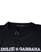 Dolce & Gabbana Blue D&G King Of Love Cotton Crew Neck T-shirt