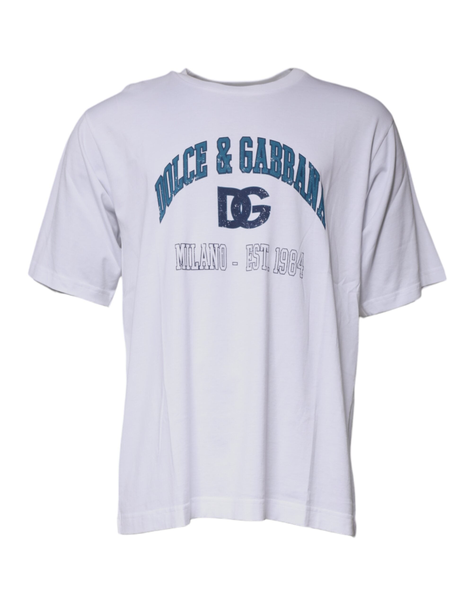 Dolce &amp; Gabbana White DG Milano Cotton Crew Neck T-shirt