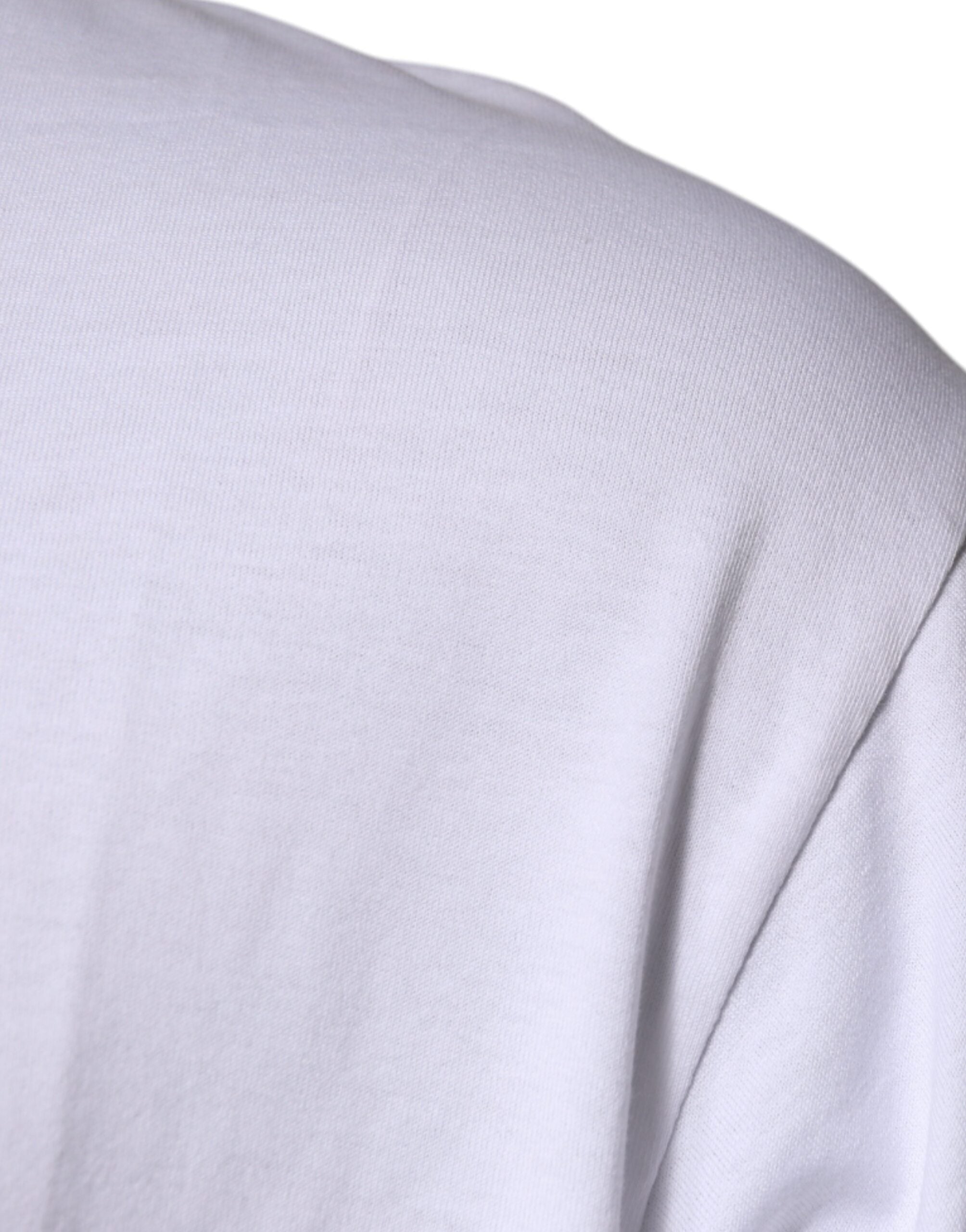 Dolce &amp; Gabbana White DG Milano Cotton Crew Neck T-shirt