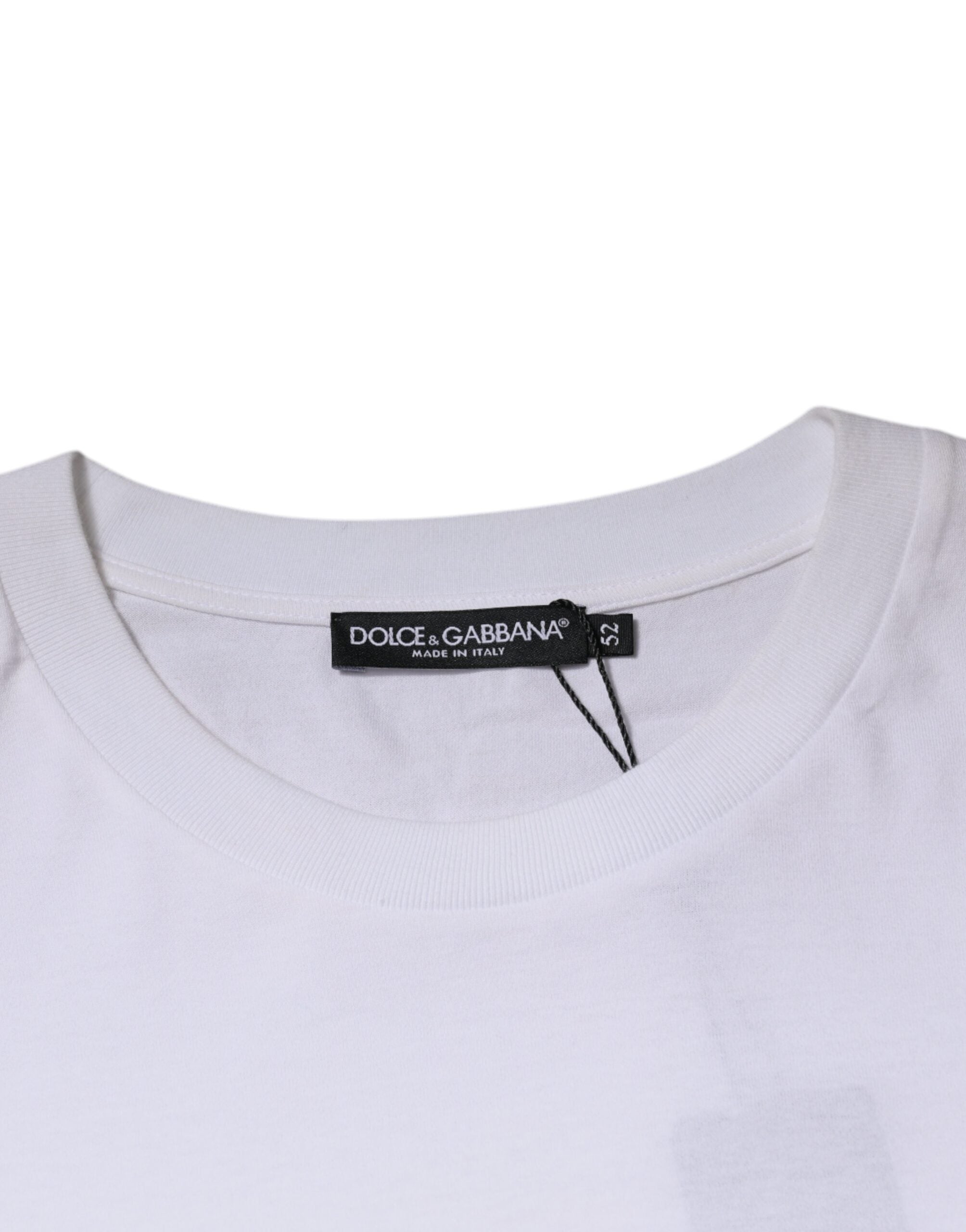 Dolce &amp; Gabbana White DG Milano Cotton Crew Neck T-shirt