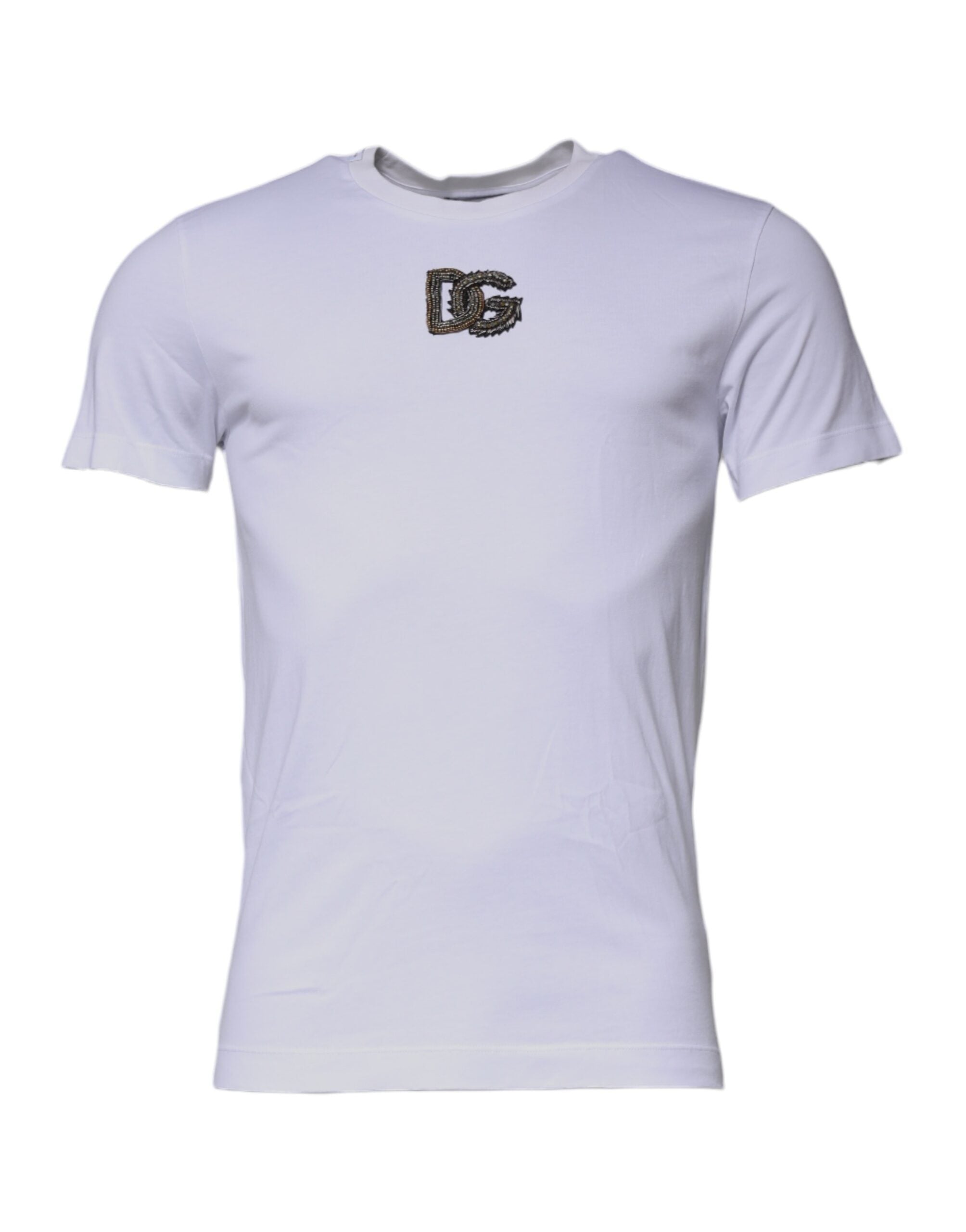Dolce &amp; Gabbana White DG Logo Cotton Crew Neck T-shirt