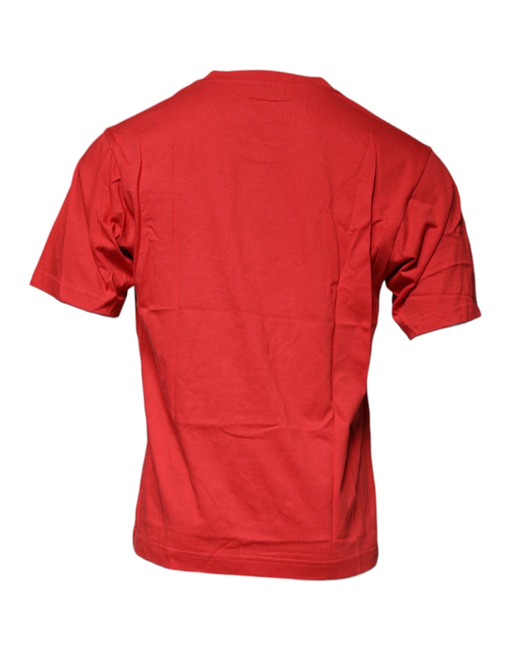Dolce &amp; Gabbana Red DG Logo Cotton Crew Neck T-shirt