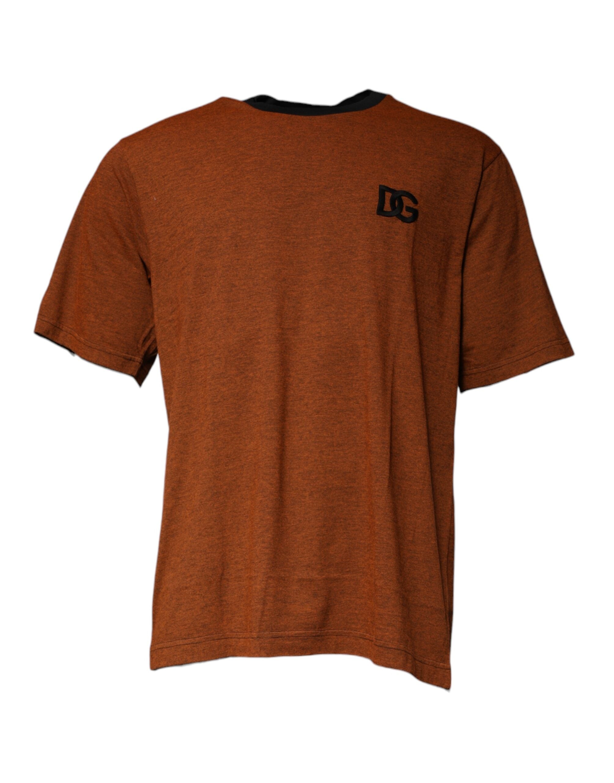 Dolce &amp; Gabbana Brown DG Logo Cotton Crew Neck T-shirt